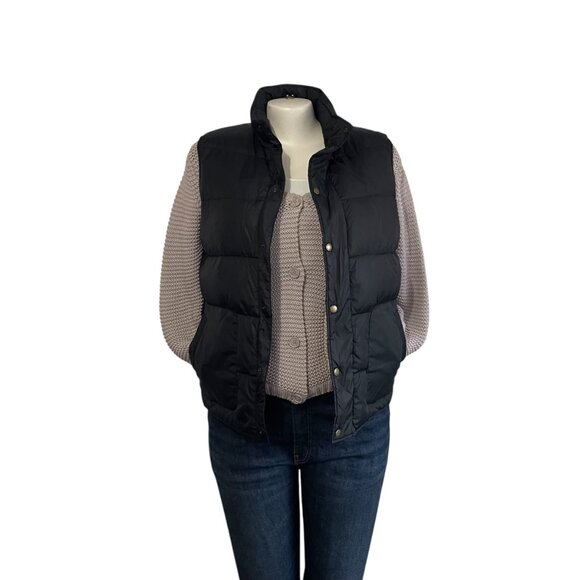 Land's End Black Puffer Vest Jacket - Mens / Boyfriend Vest - 42/44 - Picture 7 of 11